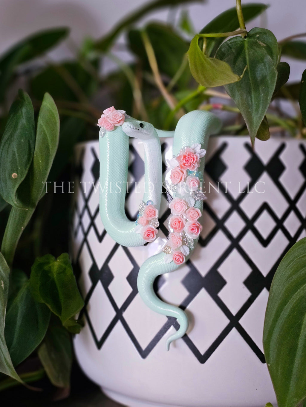 Mint Green Floral Friend Pot Pal