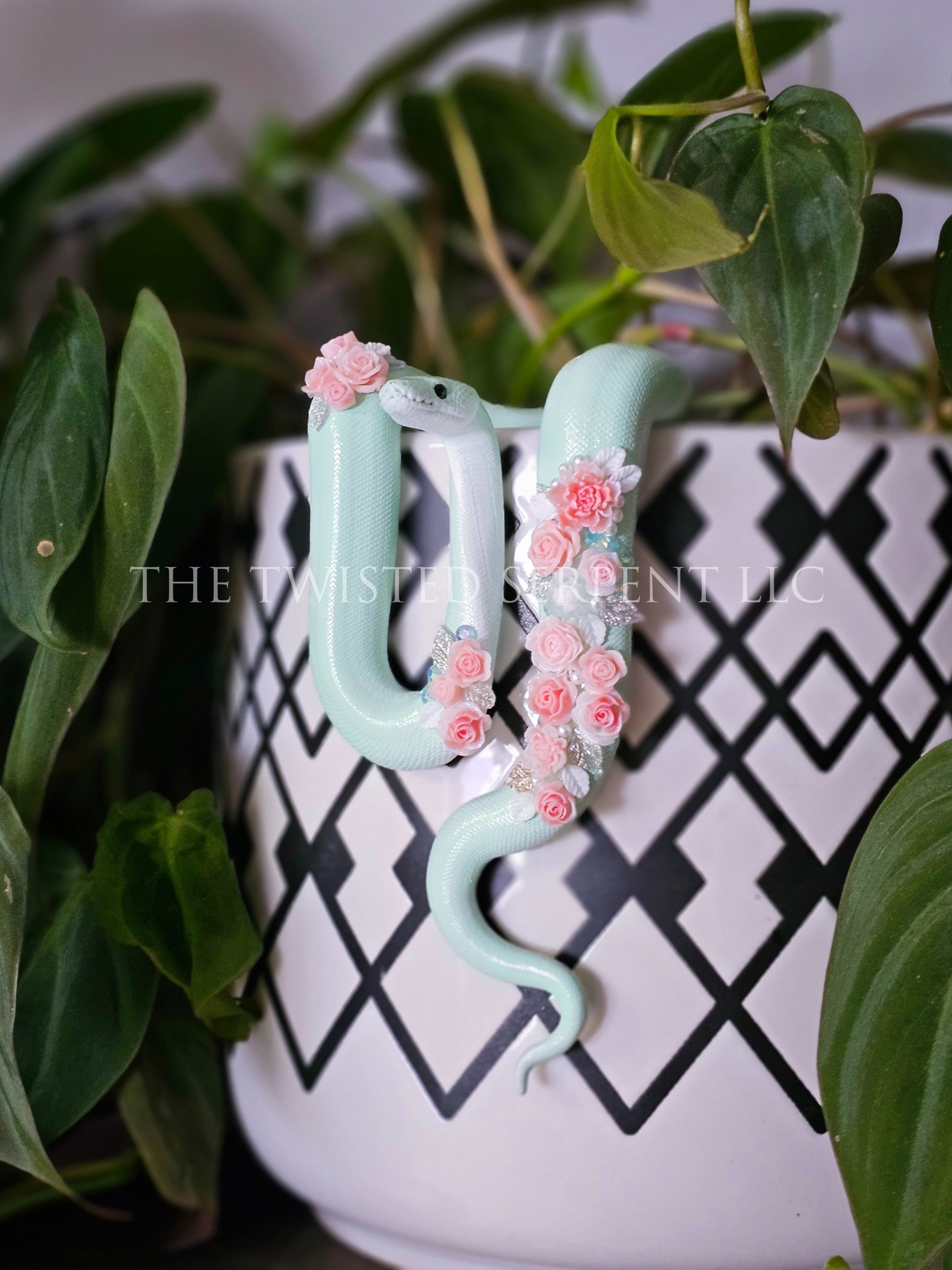 Mint Green Floral Friend Pot Pal